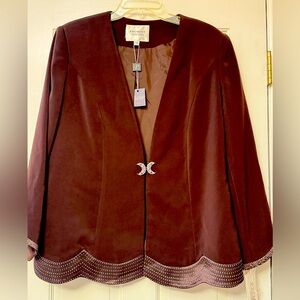 PROMISE Chocolate Brown Blazer with Jeweled Closure